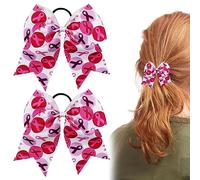 Lazo para el pelo para el cáncer de mama, 2 unidades, color rosa