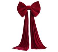 Lazo para la Punta del árbol de Navidad, 24 x 102 Pulgadas, Lazos Extra Grandes de Terciopelo Rojo para el hogar, Adornos para la Punta del árbol de Navidad, Coronas, Paredes, Habitaciones, Fiestas