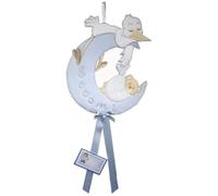 Lazo para nacimiento, luna-chupete, no necesita bordado, color azul