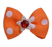 Lazo para perro GogiPet Pet - naranja con estrella de purpurina y lunares