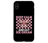 Lazo Rosa con Forma de Cono de Helado Keep Calm and Eat, para niña y mamá Carcasa para iPhone XS MAX
