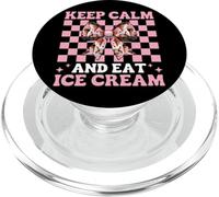Lazo Rosa con Forma de Cono de Helado Keep Calm and Eat, para niña y mamá PopSockets PopGrip para MagSafe