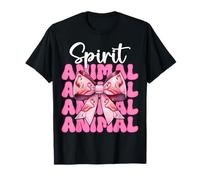 Lazo Rosa con Forma de Coqueta Spirit Animal Flamingo para niña y mamá Camiseta