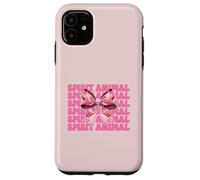 Lazo Rosa con Forma de Coqueta Spirit Animal Flamingo para niña y mamá Carcasa para iPhone 11