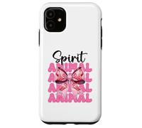 Lazo Rosa con Forma de Coqueta Spirit Animal Flamingo para niña y mamá Carcasa para iPhone 11