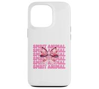 Lazo Rosa con Forma de Coqueta Spirit Animal Flamingo para niña y mamá Carcasa para iPhone 13 Pro