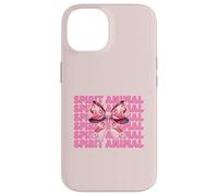Lazo Rosa con Forma de Coqueta Spirit Animal Flamingo para niña y mamá Carcasa para iPhone 14