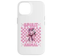 Lazo Rosa con Forma de Coqueta Spirit Animal Flamingo para niña y mamá Carcasa para iPhone 14