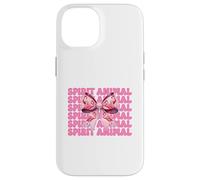 Lazo Rosa con Forma de Coqueta Spirit Animal Flamingo para niña y mamá Carcasa para iPhone 14