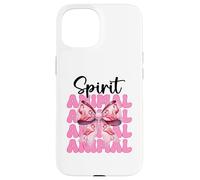 Lazo Rosa con Forma de Coqueta Spirit Animal Flamingo para niña y mamá Carcasa para iPhone 15