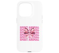 Lazo Rosa con Forma de Coqueta Spirit Animal Flamingo para niña y mamá Carcasa para iPhone 15 Pro
