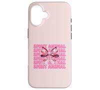 Lazo Rosa con Forma de Coqueta Spirit Animal Flamingo para niña y mamá Carcasa para iPhone 16