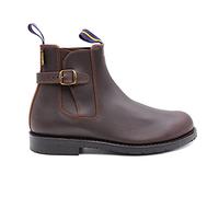LAZO Y DUQUE - Botas chelsea de piel, camperas valverde del camino con hebilla,suela de goma,elástico lateral, para: Hombre color: CASTAÑO talla:44