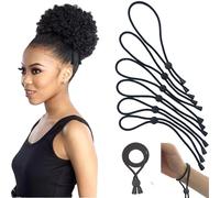 Lazos ajustables para peinados gruesos y rizados, afro, colas de caballo, rastas y piñas para mujeres y niñas negras (paquete de 6)