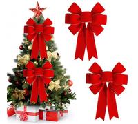 Lazos Arbol Navidad, 2 PCS Lazo Grande Navidad, Lazo para Arvore de Natal, Lazos Rojos Arbol Navidads, Decoracion Navidads Hogar, Noeud Rouge Noel