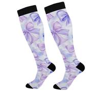 Lazos Blancos Calcetines Altos Largos 50Cm Adultos Calcetines De Viaje Médica Socks Para Soporte Salud Circulación