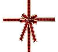 Lazos De Cinta Para Gabinete De Navidad | Grandes Decoraciones De Fiesta En Rojo A Cuadros,Lazos para Gabinetes Navideños | Para Decoración De Interiores, Dormitorio, Cocina, Celebración Estacional Y