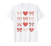 Lazos de Coqueta Rosa y Corazones Rojos patrón de Leopardo a Cuadros Camiseta