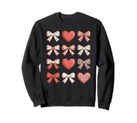 Lazos de Coqueta Rosa y Corazones Rojos patrón de Leopardo a Cuadros Sudadera