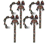 Lazos de corona de Halloween 4 piezas LED calabaza decoración de habitación | Cintas largas para armarios de Halloween para salón, dormitorio, entrada, chimenea, casa de campo, fiesta, fiesta