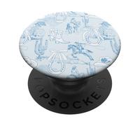 Lazos de Herradura Azul Claro Sombrero Vaquero Botas de equitación PopSockets PopGrip Adhesivo