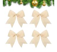 Lazos de Navidad - Decoración de lazo de árbol de 4 piezas, juego de navideños de temporada, material de terciopelo suave, decoración de fácil montaje, accesorio festivo para el hogar para esc