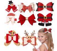 Lazos De Navidad Para Niñas | Conjunto De Para El Cabello Lindo Y Creativo,Pinza para Pelo Grueso o Fino - Para Viaje Diario Fiesta Hogar Playa Comida Viaje Escuela Exteriores Trabajo Hombres Mujeres