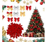 Lazos de Navidad Rojos, 48 Piezas Lazos Regalo Navidad, Lazo de Cinta de Árbol, para días Festivos, Cumpleaños, Bodas, Fiestas y Celebraciones Navideñas