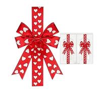 Lazos de San Valentín | 24,9 cm Corazón Romántico Rojo y Decoración del Hogar | Lazos para el Día de San Valentín Gabinete Lazos para Familia Amigos Bodas Granja Baño Casa Pasillo Vacaciones