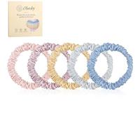 Lazos de seda para el pelo, 5 unidades de coleteros de seda de morera para mujeres y niñas, lazos para el pelo de boda para regalos de dama de honor