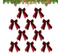 Lazos de terciopelo de vino | Decoración ajustable y reutilizable - Lazos de regalo rojo vino | para interiores y exteriores, hogar, fiesta, árbol genealógico de Navidad