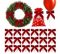Lazos de terciopelo para árbol de Navidad - 24 piezas de decoración de temporada de terciopelo para árbol de Navidad | Lazos para guirnaldas con cordón de torsión - Para interior y exterior