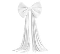 Lazos de Terciopelo para árbol de Navidad, Lazo para decoración de árbol de Navidad, 19.7 x 70.9 Pulgadas, Lazos de Terciopelo Blanco Extra Grandes para decoración del hogar, Corona, Pared, habitació