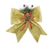 Lazos decorativos navide?os Allgala para coronas y guirnaldas de ?rbol de Navidad (18 cm, dorado medio, paquete de 4) - XBW93022
