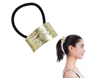 Lazos dorados para el pelo, puños geométricos para cola de caballo, soportes de cola de caballo, lazos de metal para el pelo, puño dorado para el pelo para uso diario y ocasiones especiales