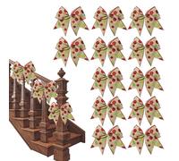 Lazos grandes de Navidad, lazos grandes para árbol de Navidad, lazo de Navidad con lazo de guirnalda grande de 12 piezas | Adornos navideños de lunares brillantes hechos a mano adornos rústicos para