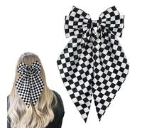 Lazos grandes para el pelo para niñas, pasadores de un solo clip, múltiples diseños disponibles, lazos grandes para niñas, mujeres, pinzas para el pelo con lazo jumbo con cola larga (tablero de