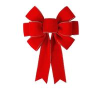 Lazos navideños de terciopelo - borde dorado rojo 35,5 x 30,5 cm, para árbol festivo, acento decorativo | colocación de la puerta de de pared, instalación de estantes para chimenea