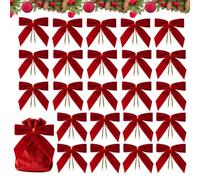 Lazos navideños de Terciopelo: Gran Juego de Cintas Rojas, Tela Decorativa Suave, Elegante Acento navideño, Detalles Ornamentales de Lujo Que realzan el estacional y la Calidez |