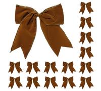 Lazos navideños Grandes, 15 Unidades, Lazos de Terciopelo de 15 cm, Lazos Decorativos para el árbol de Navidad con Alambre Flexible para Envolver Regalos y Manualidades navideñas