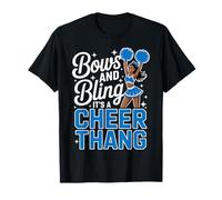 Lazos Negros para porristas Cheer Melanin Cheerleading Blue Camiseta