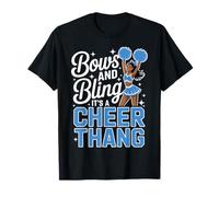 Lazos Negros para porristas Cheer Melanin Cheerleading Blue Camiseta