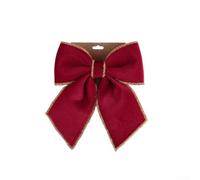 Lazos para árbol de Navidad, decoración de lazo rojo grande, para corona, barandilla de escalera, chimenea, adornos navideños con aspecto de terciopelo, detalles festivos rojos y dorados (verde dorado
