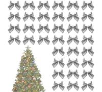 Lazos para árboles festivos: juego de decoración de 36 piezas, palabra clave, decoración navideña, tamaño versátil, detalle de material de tela, accesorios, categoría, característica interior y exter
