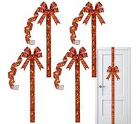 Lazos para armario - 4 piezas LED de calabaza decoración de habitación con | Lazos iluminados para Halloween, decoración de armario para el hogar, salón, entrada, pared, casa de campo, fiesta
