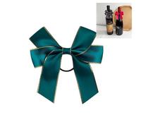 Lazos para botellas de vino, decoración pequeños, lazos de vino con banda de goma, 8 cm, satén, regalo, lazos, decoración, lazos, lazos, lazo de satén, lazo decorativo, pavo real, 50 unidades