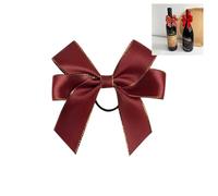 Lazos para botellas de vino, decoración pequeños, lazos de vino con banda de goma, 8 cm, satén, regalo, lazos, decoración, lazos, lazos, lazo de satén, lazo decorativo, moño de vino tinto, 50 unidades