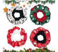 Lazos para el cabello navideños, Lazos para el cabello elásticos - Coleteros con patrón de árbol de Navidad de Santa Elk,Accesorios elásticos para el pelo, bonito paquete para reuniones familiares