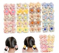 Lazos para el cabello para bebés, 40 unidades de lazos para el cabello con flores, lindas bandas de goma de 2 pulgadas, sin daños, coleteros con flores para niños pequeños, accesorios para bebés y ni