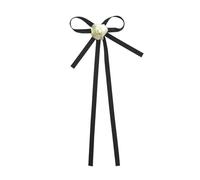 Lazos para el cabello para mujer, pinzas coreanas con lazo para el cabello para niñas, pinzas para el cabello con lazo negro, pinzas para el cabello con cola larga, pinzas para el cabello con lazo